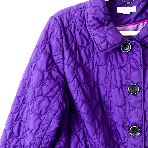 🛒 5/$25 Charter Club Purple Quilted Jacket - Picture 3 of 5
